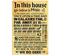 AXHNG Vintage in This House We Believe Magic We Do Geek On S Poster en métal aluminium 30,5 x 40,6 cm Décoration murale