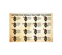 AXHNG Vintage Motorcyclist Knowledge Motorcycle ALS That Keep You Going Poster en métal aluminium 20,3 x 15,2 cm Décoration murale