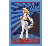 AXHNG Vintage Us Coast Guard Watching You Pin Up Girls Entertainment Poster en métal aluminium 30,5 x 40,6 cm Décoration murale