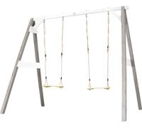 AXI 4-in-1 SportsFun Gris / Blanc | Cadre 4-in-1 pour balançoire, football, volley-ball et tennis | Portique balançoire et Buts