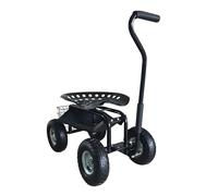 AXI AG22 Siège de jardin sur roues en Noir | Tabouret pour jardinier avec bac de rangement | Chariot pour le jardinage en métal avec charge max. 150 kg