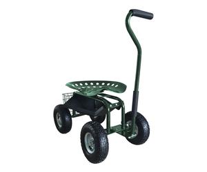 AXI AG22 Siège de jardin sur roues en Vert | Tabouret pour jardinier avec bac de rangement | Chariot pour le jardinage en métal avec charge max. 150 kg