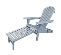 AXI Alexa Chaise Adirondack avec Repose-Pieds, Pliable, Couleur Grise | Transat de Jardin / Bain de Soleil / 100 % Bois de Pruche, pour 1 Personne, avec Accoudoirs et Dossier Haut | 147 x 78,5 x 89 cm