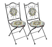 AXI Amélie 2 Chaises Bistrot, Ensemble 2 chaises Bistrot Multicouleurs, Pliantes | Salon de Jardin Bistrot, Chaises Bistrot Mosaique pour Jardin/Balcon/Terrasse