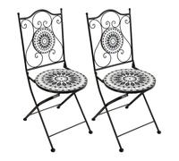 AXI Amélie 2 Chaises Bistrot, Ensemble 2 chaises Bistrot Noires et Blanches, Pliantes | Salon de Jardin Bistrot, Chaises Bistrot