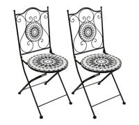 AXI Amélie 2 Chaises Bistrot, Ensemble 2 chaises Bistrot Noires et Blanches, Pliantes | Salon de Jardin Bistrot, Chaises Bistrot Mosaique pour Jardin/Balcon/Terrasse