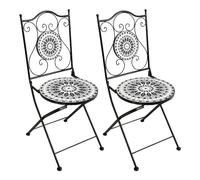 AXI Amélie 2 Chaises Bistrot, Ensemble 2 chaises Bistrot Noires et Blanches, Pliantes | Salon de Jardin Bistrot, Chaises Bistrot Mosaique pour Jardin/Balcon/Terrasse