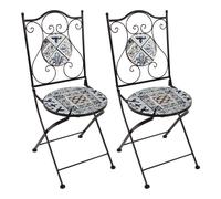 Axi Amélie 2 Chaises Bistrot, Pliantes, Mosaique, Bleu Clair | Assises Style Bistrot, Chaises De Jardin Pour Extérieur/Balcon/Terrasse - 38,5 X 45 X 90 Cm
