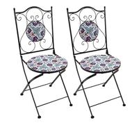AXI Amélie 2 Chaises Bistrot, Pliantes, Mosaique, Bleu Vif | Assises Style Bistrot, Chaises De Jardin pour Extérieur/Balcon/Terrasse - 38,5 X 45 X 90 Cm
