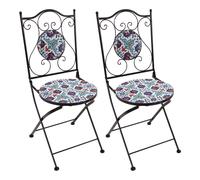 Axi Amélie 2 Chaises Bistrot, Pliantes, Mosaique, Bleu Vif | Assises Style Bistrot, Chaises De Jardin Pour Extérieur/Balcon/Terrasse - 38,5 X 45 X 90 Cm