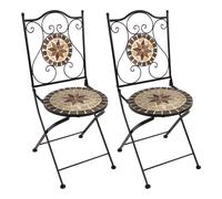 AXI Amélie 2 Chaises Bistrot, Pliantes, Mosaique, Earth Brown | Assises Style Bistrot, Chaises de Jardin pour Extérieur/Balcon/Terrasse - 38,5 x 45 x 90 cm