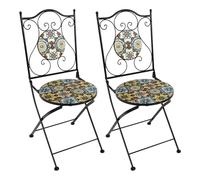 AXI Amélie 2 Chaises Bistrot, Pliantes, Mosaique, Yellow Breeze | Assises Style Bistrot, Chaises De Jardin pour Extérieur/Balcon/Terrasse - 38,5 X 45 X 90 Cm