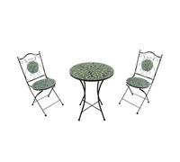 AXI Amélie Ensemble Bistrot Mosaïque Feuilles Vert | Salon de Jardin Bistro avec Table & 2 Chaises, pour Balcon & Terrasse, 38,5 x 45 x 90 cm