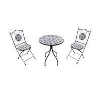 AXI Amélie Salon de Jardin Bistrot Mosaïque Bleu Clair | Ensemble Jardin, Set 3 Pièces avec Table & 2 Chaises, 38,5 x 45 x 90 cm