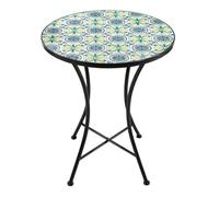 AXI Amélie Table Bistrot, Bleue/Jaune | Salon de Jardin Bistrot, Table Bistrot Mosaique pour Jardin/Balcon/Terrasse