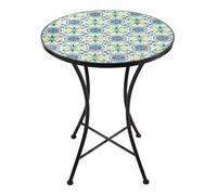 AXI Amélie Table Bistrot, Bleue/Jaune | Salon de Jardin Bistrot, Table Bistrot Mosaique pour Jardin/Balcon/Terrasse