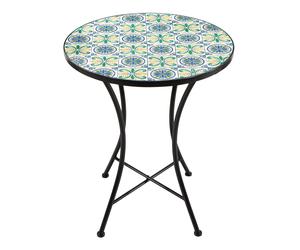 AXI Amélie Table Bistrot, Bleue/Jaune | Salon de Jardin Bistrot, Table Bistrot Mosaique pour Jardin/Balcon/Terrasse
