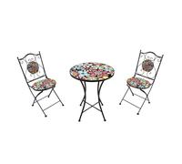 AXI Amélie Table et chaises bistrot, 2 Chaises 1 Table, Ensemble Bistro Extérieur - Fiesta Flower | Salon De Jardin Bistrot, Table Bistrot Mosaique Pour Jardin/Balcon/Terrasse