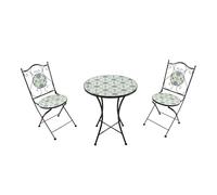 AXI Amélie Table et Chaise Bistrot, 2 Chaises 1 Table, Ensemble Bistro Extérieur Mosaique Bleu/Jaune, Sicilien | Salon de Jardin Bistrot, Table Bistrot Mosaique pour Jardin/Balcon/Terrasse