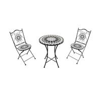 AXI Amélie Table et chaises bistrot, 2 Chaises 1 Table, Ensemble Bistro Extérieur Mosaique Noir/Blanc | Salon De Jardin Bistrot, Table Bistrot Mosaique Pour Jardin/Balcon/Terrasse