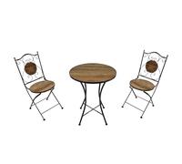 AXI Ensemble bistro Amélie – 2 chaises pliantes, table ronde métal noir céramique