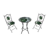 AXI Ensemble de bistrot 3 pièces Amélie, design mosaïque vert tropical, 2 chaises