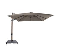 Axi Apollo Parasol Déporté Aspect Chêne/Taupe, Lot Complet - Rectangulaire 300X300 Cm - Structure Aluminium - Avec Roulettes Et Housse Inclus