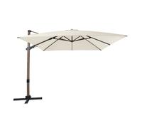 AXI Apollo Premium Parasol Déporté aspect Chêne/Beige - Rectangulaire 300x300cm - Structure aluminium - Rotation 360 - Inclinable - Résistant aux UV