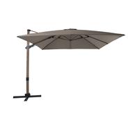 AXI Apollo Premium Parasol Déporté aspect Chêne/Taupe - Rectangulaire 300x300cm - Structure aluminium - Rotation 360 - Inclinable - Résistant aux UV