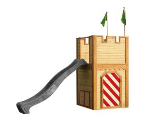 AXI Arthur Maison Enfant avec Toboggan Gris | Aire de Jeux pour l'extérieur | Maisonnette / Cabane de Jeu en Bois FSC