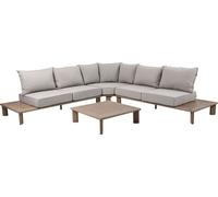 AXI Avery Salon de Jardin, Angle, Table Basse, Aspect Bois, Beige | Salon de jardin avec table - Structure en aluminium thermolaqué - 5 personnes