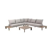 AXI Avery Salon de Jardin, Angle, Table Basse, Aspect Bois, Beige | Salon de Jardin avec Table - Structure en Aluminium thermolaqué - 5 Personnes