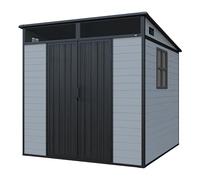 AXI Axel Abri de Jardin en Plastique, Gris | Remise pour l'Extérieur, la Terrasse ou Votre Allée | Armoire de Rangement | 215 x 206 x 204 cm - Surface : 4,4 m²