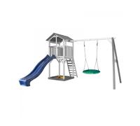 AXI Beach Tower avec balançoire Nid "Summer" gris/blanc - Toboggan Bleu