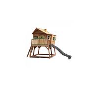 AXI Max Maison Enfant avec Bac à Sable & Toboggan Gris | Aire de Jeux pour l'extérieur en marron & Vert | Maisonnette / Cabane de Jeu en Bois FSC