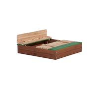 AXI Bac à sable Ella – Bois 100 x 95 cm avec couvercle marron et vert