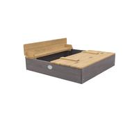 AXI Bac à sable enfant Ella – Bois FSC, Gris 100×95 cm avec Couvercle et Banc