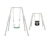 AXI Balançoire avec Siège pour Bébé et Siège de Balançoire, Verte et Crème - en Métal | Portique 2-en-1 pour Bébés et Enfants | Pour le jardin - à partir de 12 mois
