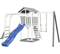 AXI Beach Tower Aire de Jeux avec Toboggan en bleu, Cadre d'escalade, Balançoire & Bac à Sable | Grande Maison enfant extérieur en Gris & Blanc |