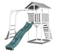 AXI Beach Tower Aire de Jeux avec Toboggan en Vert, Cadre d'escalade & Bac à Sable | Grande Maison Enfant extérieur en Gris & Blanc | Cabane de Jeu en Bois FSC