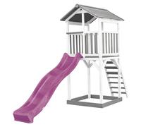 AXI Beach Tower Aire de Jeux avec Toboggan en Violet & Bac à Sable | Grande Maison Enfant extérieur en Gris & Blanc | Cabane de Jeu en Bois FSC