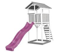 AXI Beach Tower Aire de Jeux avec Toboggan en Violet & Bac à Sable | Grande Maison Enfant extérieur en Gris & Blanc
