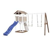 AXI Beach Tower avec Balancoire Double Marron Blanc Bleu Toboggan Bleu G