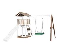 AXI Beach Tower avec balancoire nid Marron Blanc Toboggan Blanc Marron G