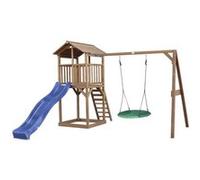 AXI Beach Tower avec balancoire nid Marron Bleu Toboggan Bleu G