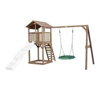 AXI Beach Tower avec balancoire nid Marron Toboggan Blanc Marron G