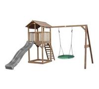AXI Beach Tower avec balancoire nid Marron Toboggan Gris Marron G