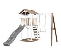 AXI Beach Tower avec Balancoire Simple Marron Blanc Toboggan Gris Beige G