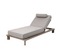 AXI Blake Bain de Soleil Aspect Bois/Beige - 210x95cm | Structure en aluminium thermolaqué - Dossier 6 positions - Transat jardin et coussin de tête en oléfine