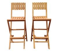 AXI Bruno Ensemble de Tabourets de Bar Pliables en Bois de Teck , 2 pièces | 2 Chaises de Bar pour l'Extérieur / le Jardin -